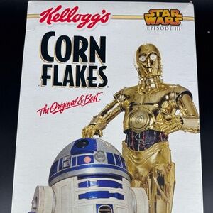Empty KELLOGG'S CORN FLAKES STAR WARS EPISODE III C-3PO / R2-D2 CEREAL BOX